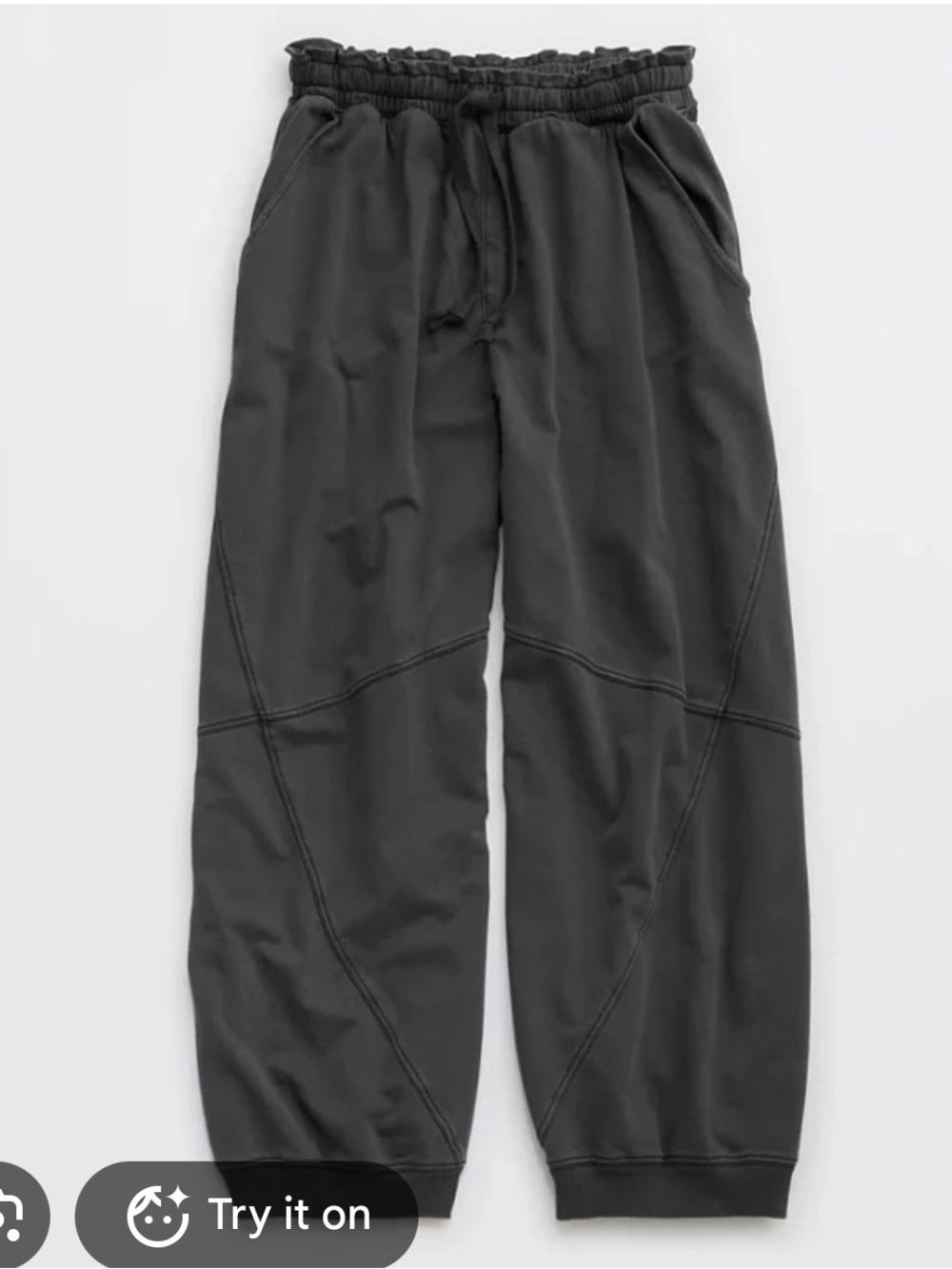 Aerie Baggy Barrel Leg Fleece Pant Size S - Picture 3 of 6